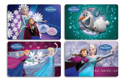 Kit 4 Peças Jogo Americano Infantil Frozen Disney Gedex