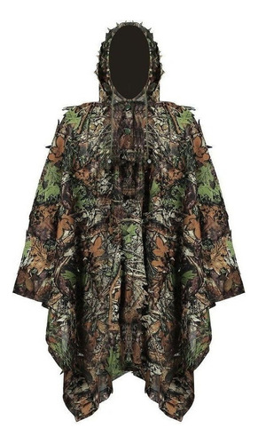 Disfraz De Leaf Ghillie, Camuflaje, 3d, Poncho Militar, Airs