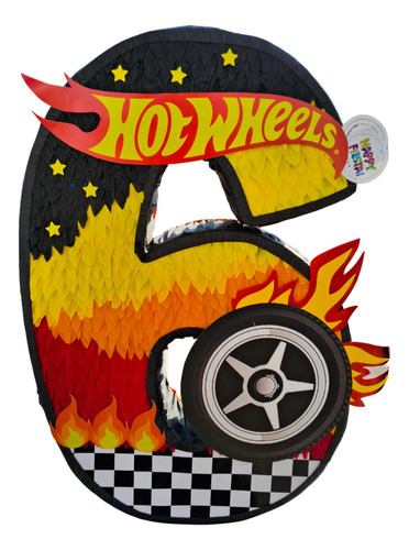 Piñata Premium 70 Cm Número A Elegir (1 Al 9) Personalizada Hot Wheels