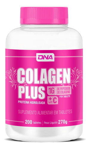 Colágeno Plus 1g + Vit C - 200 Tabs - Dna
