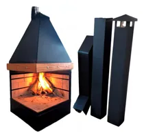 Comprar Estufa A Leña Chapa 20mm Mini Esq 60x60cm C\u002Fkit Instalación
