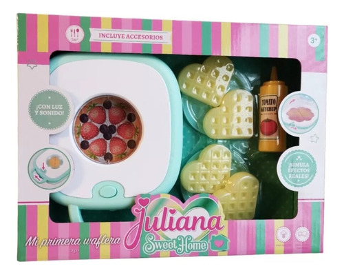 Juliana Sweet Home Mi Primera Waflera C/luz Y Sonido Premium