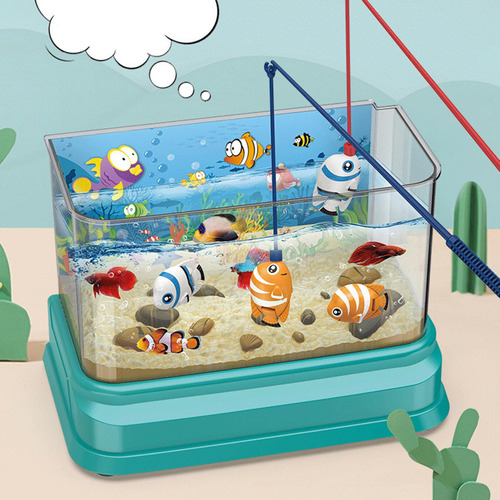 Pecera Artificial Con Peces En Movimiento Con Luz Usb Para