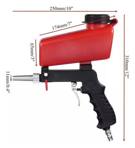 Máquina Neumática Portátil Ajustable De Chorro De Arena