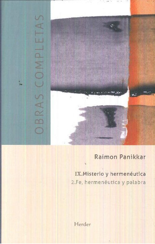 Libro Obras Completas Raimon Panikkar De Raimon Panikkar Ale
