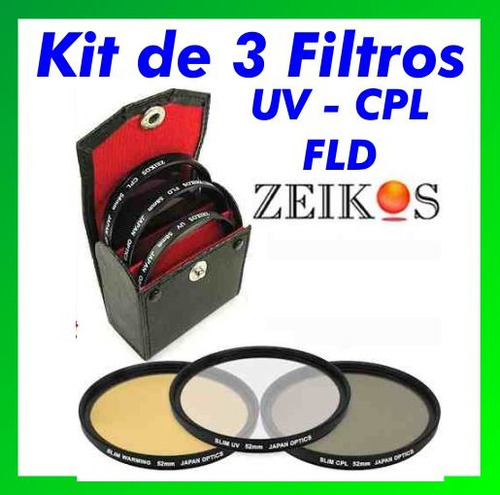 Kit De Filtros Uv Polarizador 52mm Para Nikon Canon