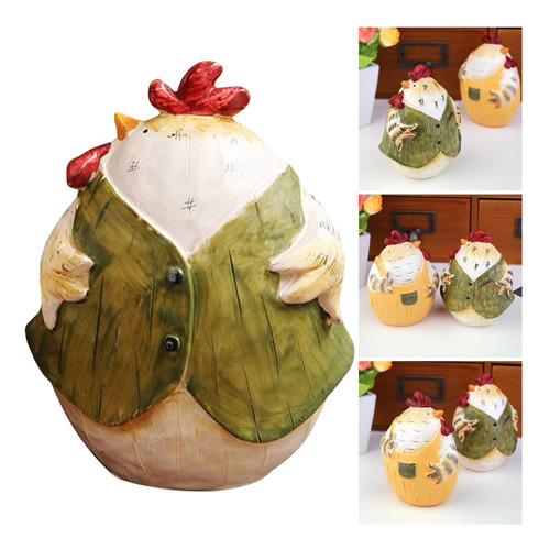 Estatuilla De Pollo De Resina Escultura De Pollo B Verde