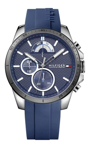 Reloj Tommy Hilfiger 1791350 Silicon Azul Hombre Original