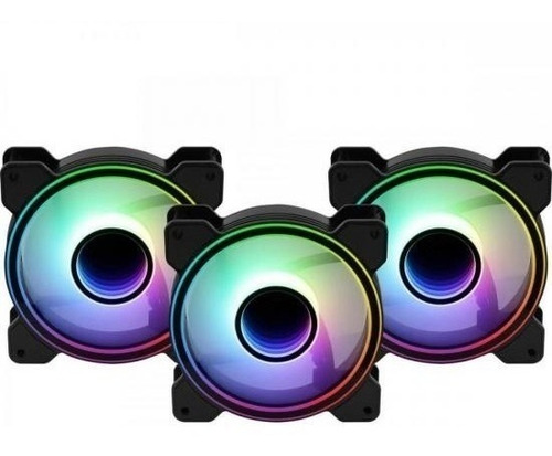 Kit 3 Cooler Fan Argb Mirage Pro Com Hub E Controle Aerocool