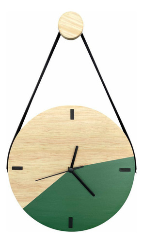 Relógio Parede Escandinavo Duo Verde Amazonas + Pendurador