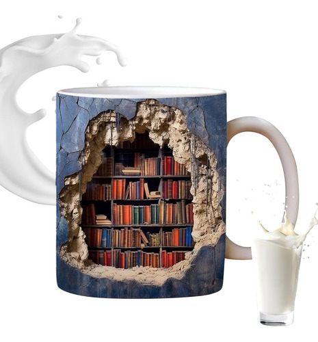 Taza De Estantería 3d, Taza De Estantería De Biblioteca