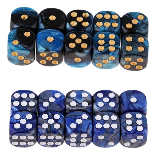 20 Piezas Resina Cuadrada De Seis Caras Opaca D6 16mm