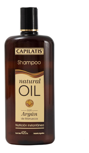 Shampoo Natural Oil Con Argán De Marruecos 420 Ml Capilatis