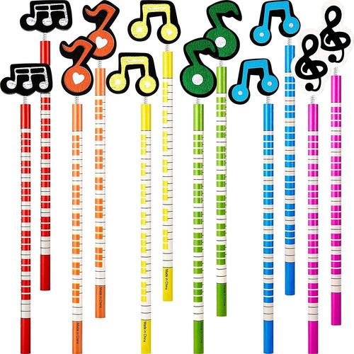 . 24 Uds. Lápices De Notas Musicales Lápiz De Rayas De