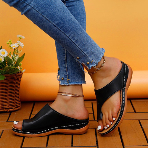 Chanclas L For Mujer, Talla Grande, Casual, Color Liso, Cas