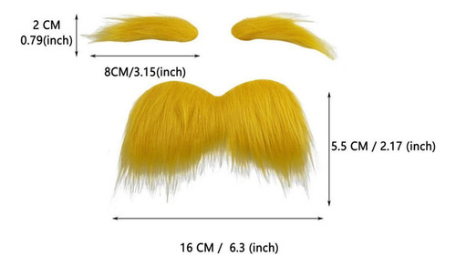 Novedad, Conjunto De Barba Y Cejas Falsas, Barba 16cmx5.5cm