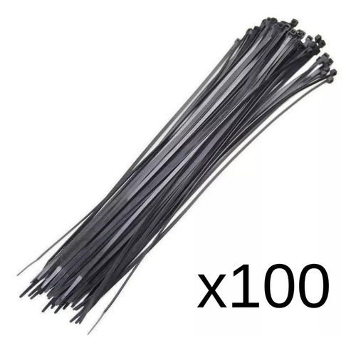 Kit De 100 Bridas De Nailon De 5 Mm X 300 Mm, Color Negro