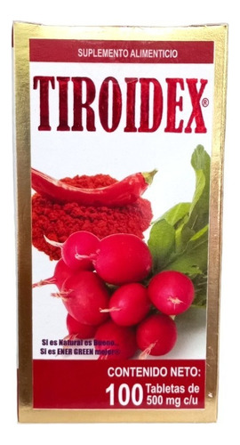 Suplemento Para Tiroides 100 Tabs Tiroidex 500mg Sabor Insaboro