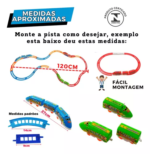 Trem Trenzinho Locomotiva De Brinquedo Com Pista Presente