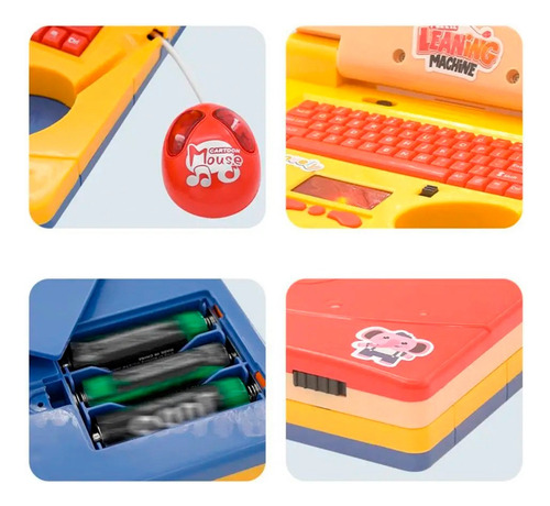 Notebook Brinquedo Laptop Computador Infantil Musical Luz Cor Amarelo