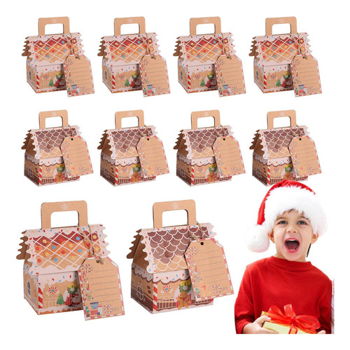 Cajas De Dulces De Papel Navideño 10 Cajas De Galletas De Pa