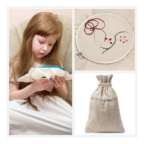 Tela De Lino Natural, 4 Colores, 51 Cm, Para Bordado