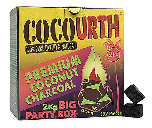 Carbón De Coco Natural Para Narguile Y Cocina - 192 Piezas (