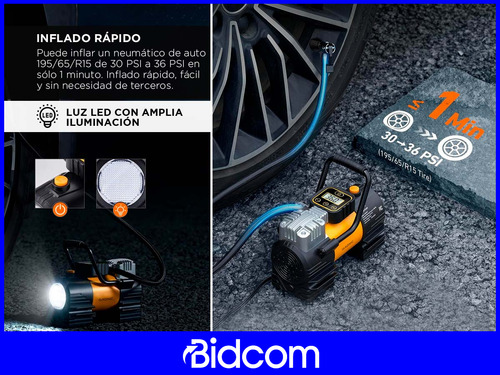 Inflador Portátil Para Auto Gadnic Compresor De Aire 12v 90w