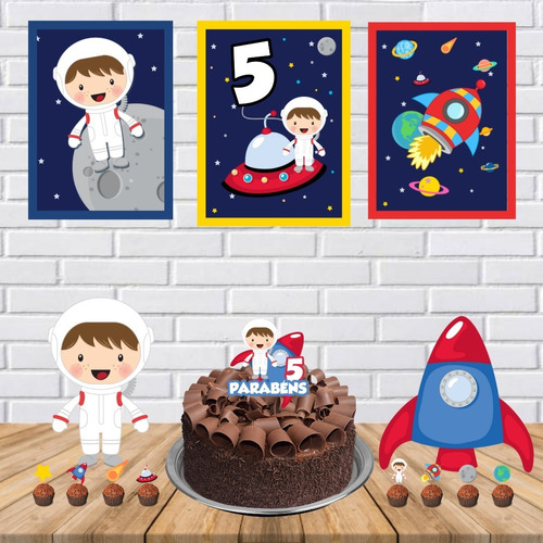 Kit Aniversário Astronauta Só Um Bolinho 