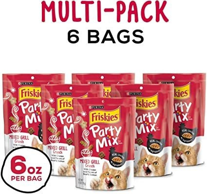 6x Sobres Friskies Premios Gatos Sabor Carne De Res Y Salmón