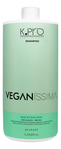 K.pro Shampoo Moisturizer Veganíssima Vegano Sem Sal 1l