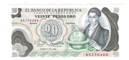 Colombia - Billete 20 Pesos Oro 1982 - 85770489 - Unc