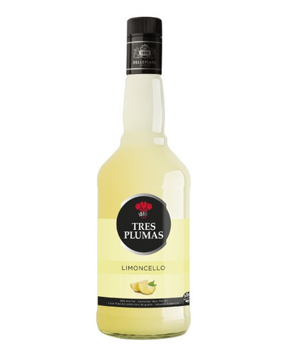 Licor Limoncello - Tres Plumas, 700 Ml.