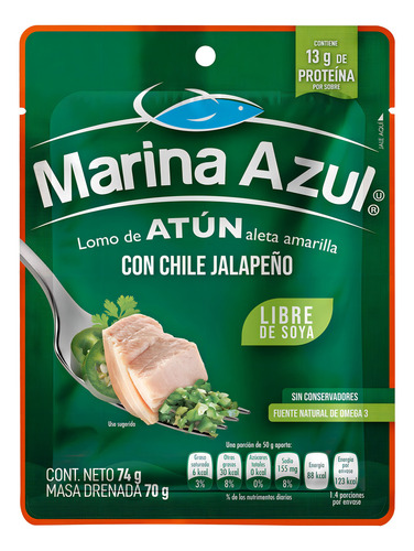 5 Pzs Marina Azul Atun Con Jalapeño 74gr