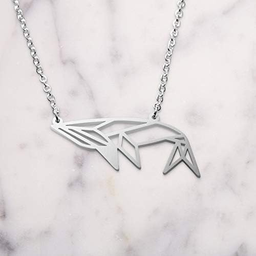 La Menagerie Joyería De Origami De Plata De Ballena Y Collar