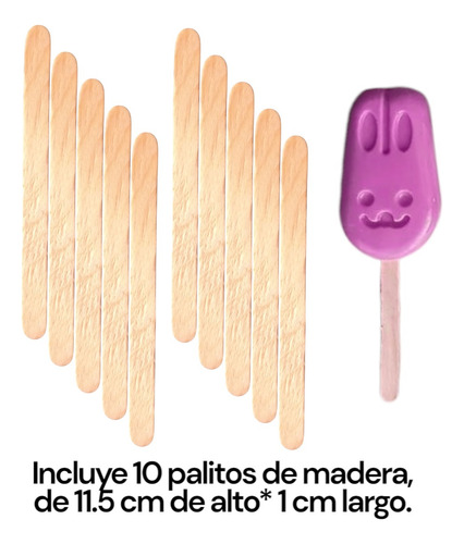 Molde Silicón Paletas Heladas/de Hielo,3 Conejos+10 Palitos Varios