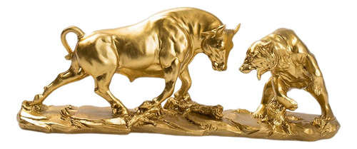 Estatua Creativa De Oso Y Toro, Escultura De Animal Realista