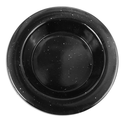 Plato Enlozado Hondo Chacarero 24cm Cocina Parrilla X1 Uni Negro Liso