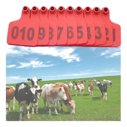 001-100 Aretes Para Cerdo Ganado Numeros Láser Con Pinza