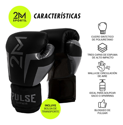 Guantes Boxeo 16 Oz Velcro Kick Importado Box Profesional