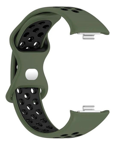 Malla Bicolor De Silicona Compatible Con Redmi Watch 4 1.97 Redmi Watch 5 2.7 Redmi Band 8 Pro Band 9 Pro 1.74 Generica Marca Miaband Color Verde Con Negro