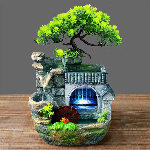 Fonte De Água Interna Com Luz Mini Cachoeira Eua 110v Plug