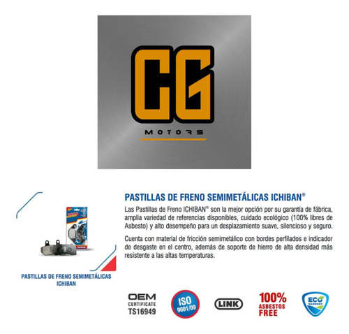 Pastillas De Freno Traseras Moto Lifan V16 Lf 250-d