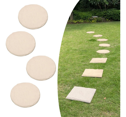 4 Pedras De Piso Do Jardim Dos Pces 39,3x39,3x2,2cm Redondo