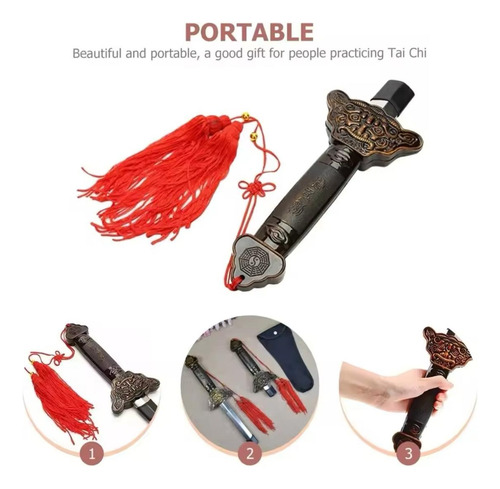Espada De Utileria Arma Medieval Estilo Chino Retraible 85cm