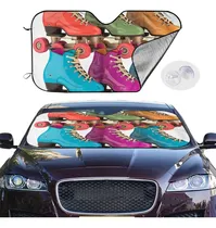 Comprar Car Windshield Sun Shade Cover Retro Colorful Roller Skates