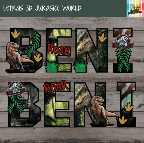 5 Letras 3d Jurassic Park Jurassic World Candy Decoracion