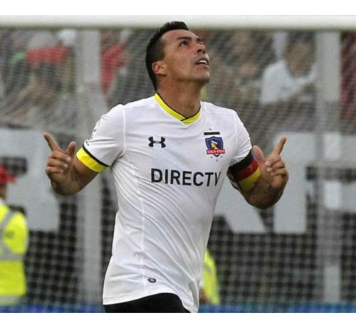 Camiseta Local Colo Colo 2016, #7 Paredes, Under Armour, M (Usado)