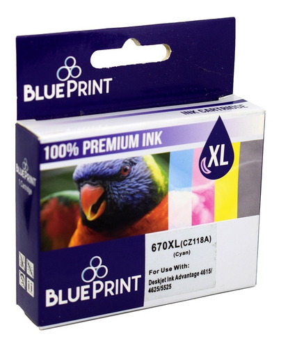 Cartucho Tinta Blueprint 670 Xl Cian P/ Impresora Epson