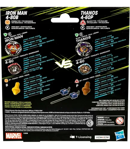 Beyblade Trompo X Iron Man - Thanos